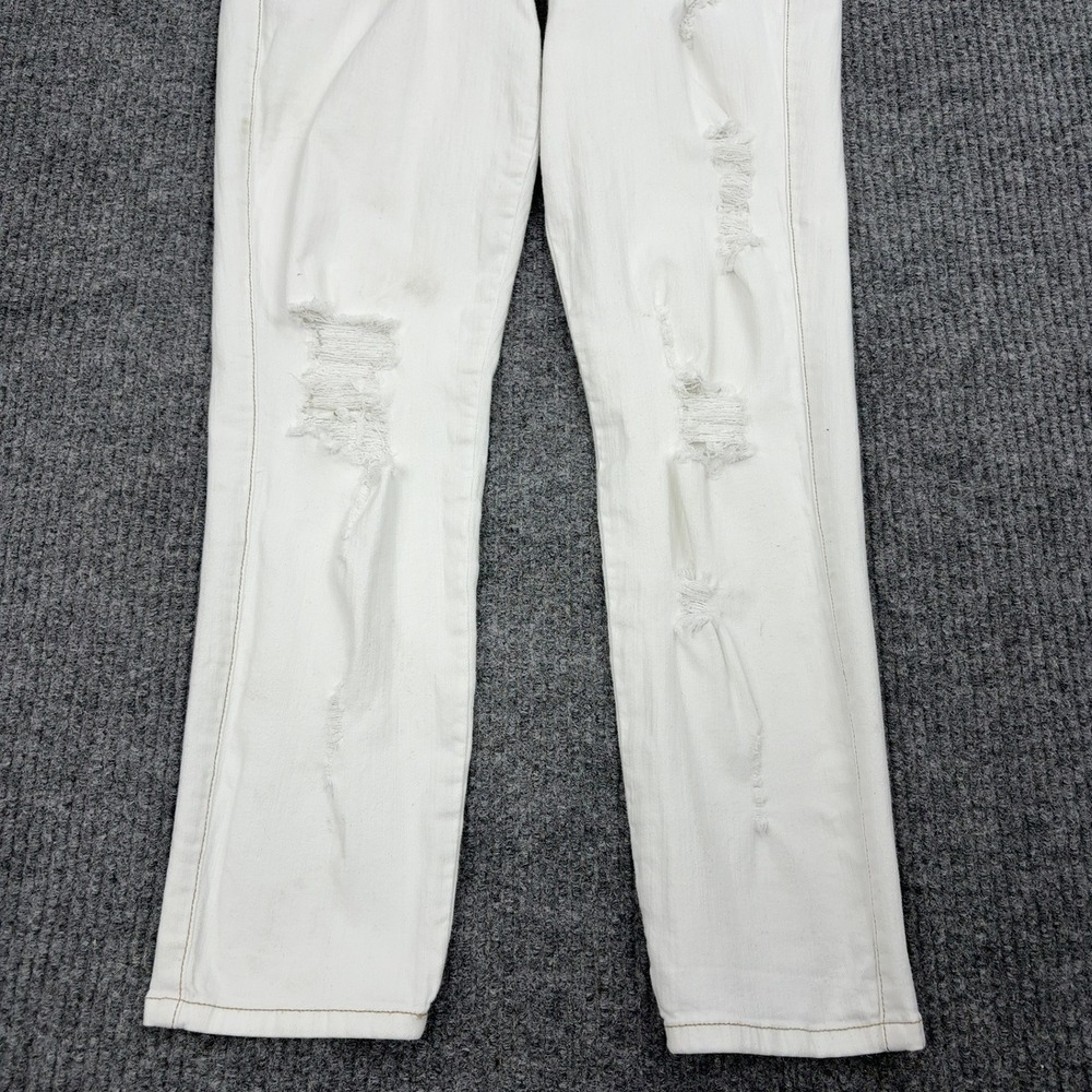 Guess Overalls Womens 29 White Cotton Distressed Ripped Slim Casual Streetwear - Picture 2 of 10
